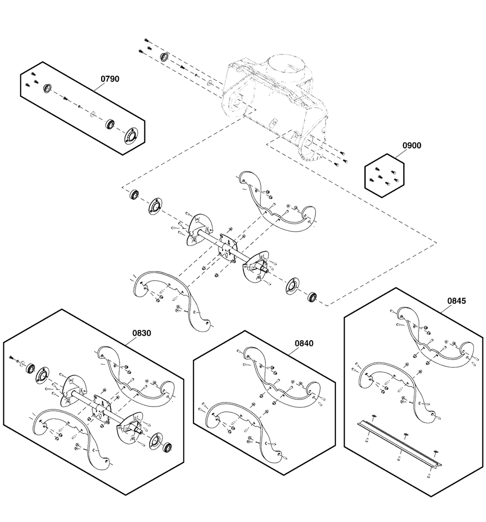 Auger Group Diagram and Parts List for SS18R (1697348-00)(2020) Briggs and Stratton Snow Blower